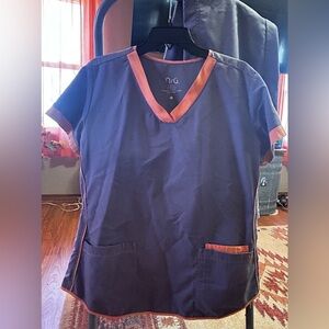 Barco Uniforms Navy Stretch Scrub Top